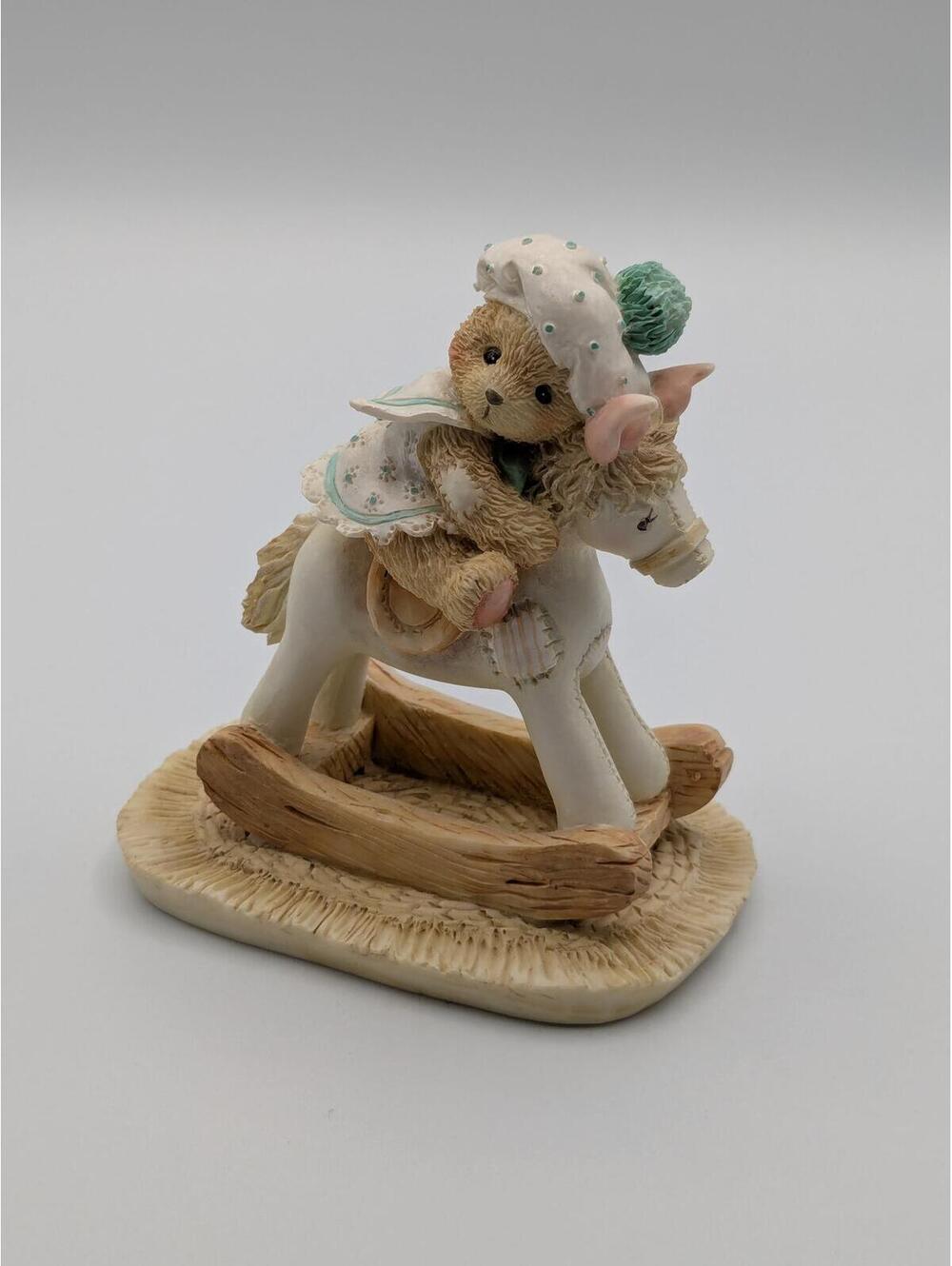 Cherished Teddies Beth Bear Hugs (950637) 1991, Bear Rocking Horse Figurine